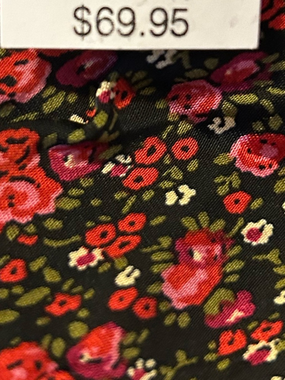 GAP Black Mini Dress with Red and Pink Floral - Picture 3 of 9